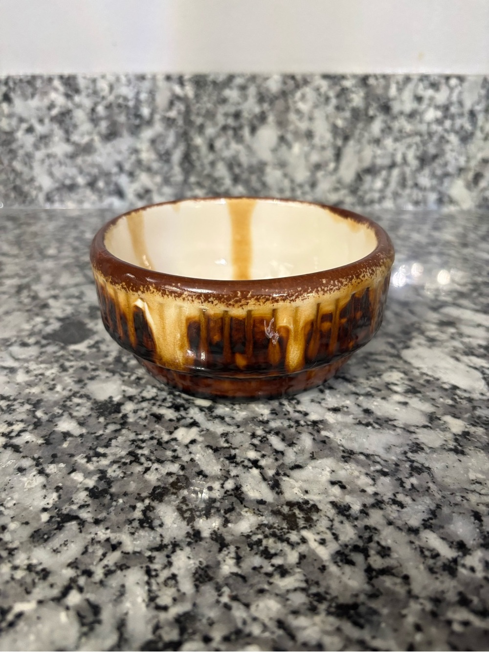 Drippy Brown Glazed Ceramic Bowl